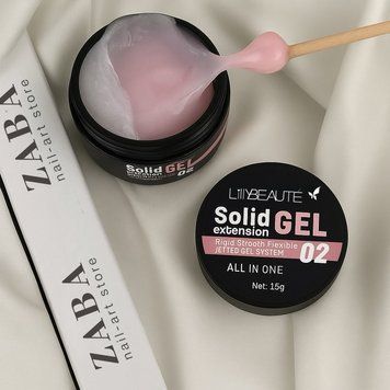 Гель твердий для моделювання та зміцнення нігтів Lilly Beaute Solid Gel №02 - 15g 24841 фото