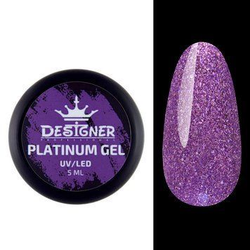 Гель с шиммером 012 Platinum Gel Designer Professional, 5 мл 62192 фото