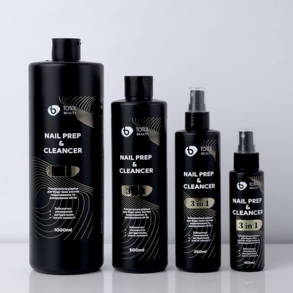 Рідина Nail Prep & Cleancer Silver 3 в 1 TOTAL Beauty 250 мл 22769 фото