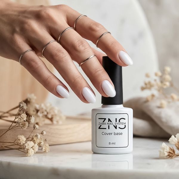 ZNS Cover Base №01 Камуфлююча база для нігтів, 8 мл 25280 фото