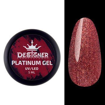 Гель з шиммером 023 Platinum Gel Designer Professional, 5 мл 62203 фото