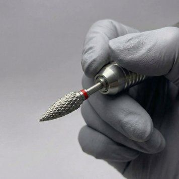 Фреза твердосплавна шишка Червона &mdash; для зняття та корекції нігтів 24816 фото