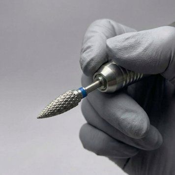 Фреза твердосплавна шишка Синя &mdash; для зняття та корекції нігтів 24817 фото