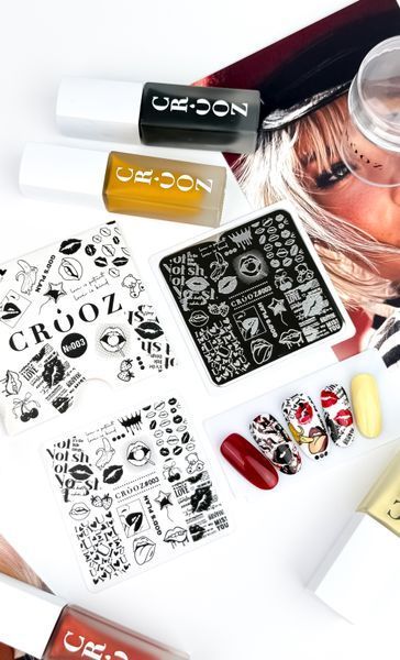 Пластина для стемпінгу Crooz №03 | губи, надписи, поп-арт, фрукти 25098 фото