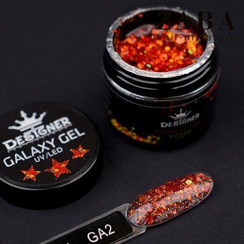 Designer Professional Galaxy Gel Глитерный гель GA-02, 10 мл 62317 фото