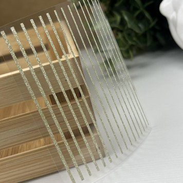 Наклейки на липкій основі Гнучкі 3D нитки гліттер золото 32460 фото