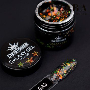 Designer Professional Galaxy Gel Глитерный гель GA-03, 10 мл 62318 фото