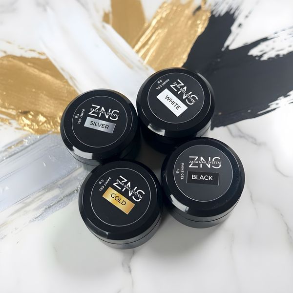 Гель-фарба Zaba Nail system чорна 002, 5 г 1491 фото