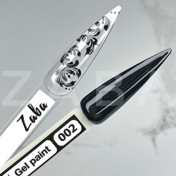 Гель-фарба Zaba Nail system чорна 002, 5 г 1491 фото