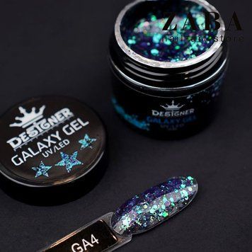 Designer Professional Galaxy Gel Глитерный гель GA-04, 10 мл 62319 фото