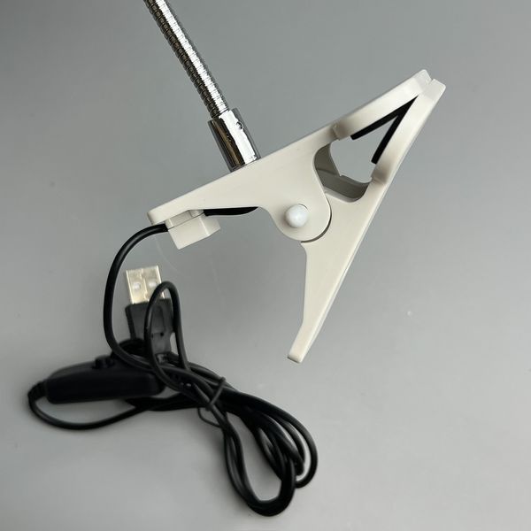 LED лампа-фонарик прищепка, гибкая с USB-разъемом, 3V/5V, silver 100819 фото