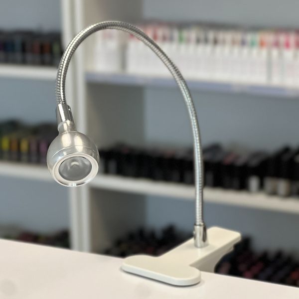 LED лампа-фонарик прищепка, гибкая с USB-разъемом, 3V/5V, silver 100819 фото