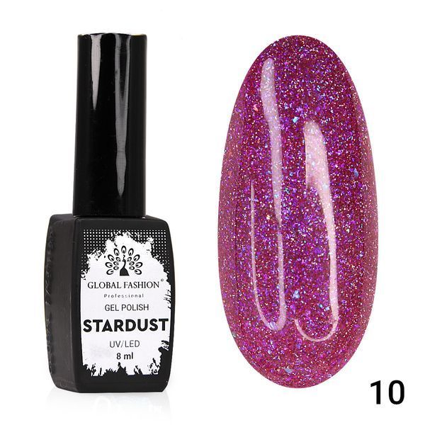 Світловідбиваючий гель-лак Stardust 010 Global Fashion, 8 мл 7340 фото