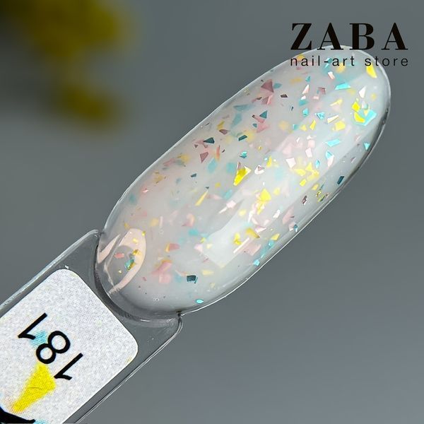 Designer Professional Yuki base 181 - Кольорова база з пластівцями Юкі, 9 мл 62628 фото