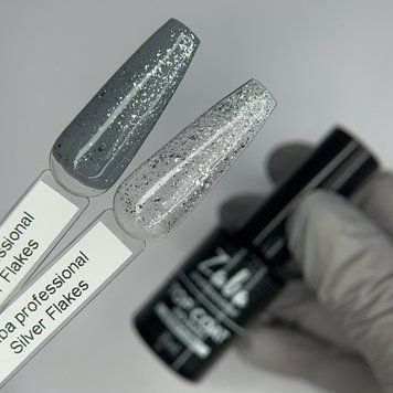 Zaba professional топ без липкого шару зі срібними пластівцями Silver Flakes 7 ml 61908 фото