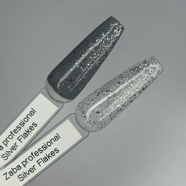 Zaba professional топ без липкого шару зі срібними пластівцями Silver Flakes 7 ml 61908 фото