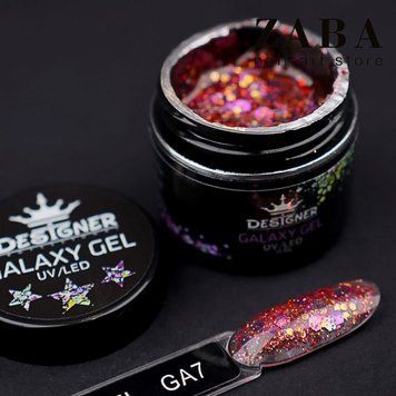 Designer Professional Galaxy Gel Глитерный гель GA-07, 10 мл 62322 фото