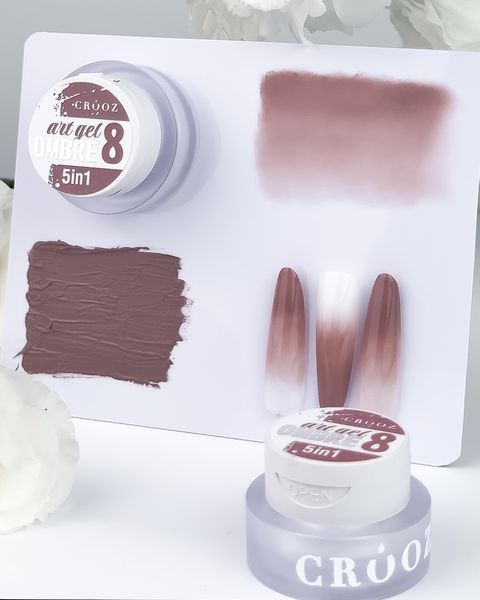 Crooz Гель-краска 5 в 1 Art Gel Ombre №08 &mdash; 3 мл, для дизайна ногтей 24924 фото