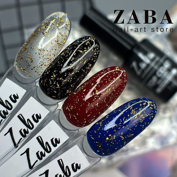 Zaba professional топ без липкого шару із золотими пластівцями Gold Flakes 7 ml 61909 фото