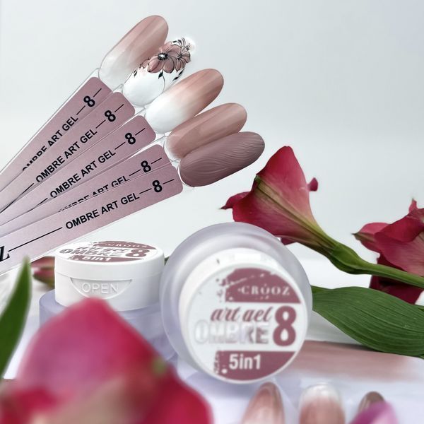 Crooz Гель-краска 5 в 1 Art Gel Ombre №08 &mdash; 3 мл, для дизайна ногтей 24924 фото