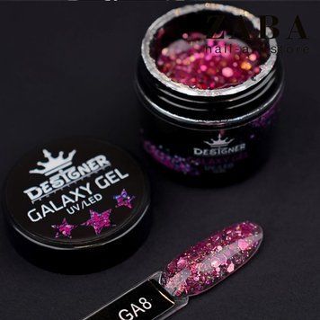 Designer Professional Galaxy Gel Глитерный гель GA-08, 10 мл 62323 фото