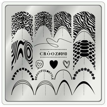 Пластина для стемпінгу Crooz №010 | принти, серця, френч, текстури 25105 фото