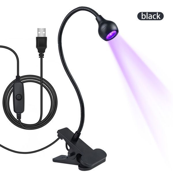 LED лампа-ліхтарик прищіпка, гнучка з USB-роз'ємом, 5 Вт, чорна 16427 фото