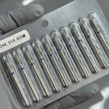 Алмазні фрези Полум&rsquo;я 025, синя насічка, набір 10 шт (в блістері) 35019 фото