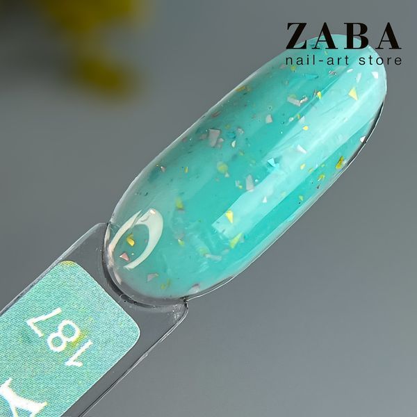 Designer Professional Yuki base 187 - Кольорова база з пластівцями Юкі, 9 мл 62634 фото