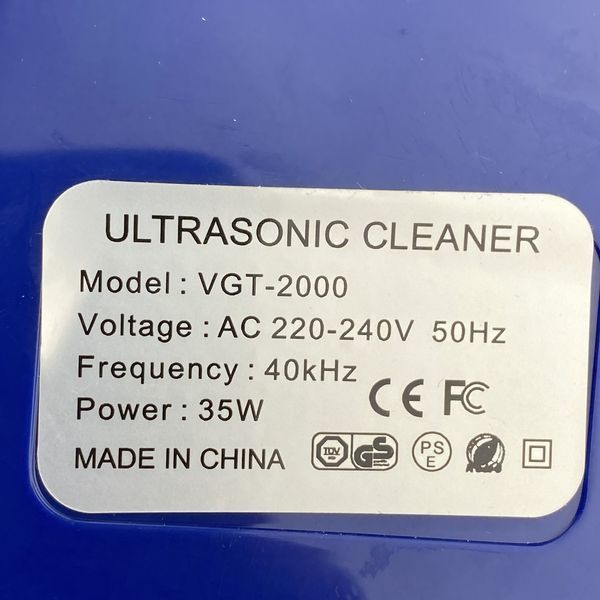 Стерилизатор ультразвуковой (мойка) Ultrasonic Cleaner VGT-2000, 600 мл, 35 Вт 1259 фото