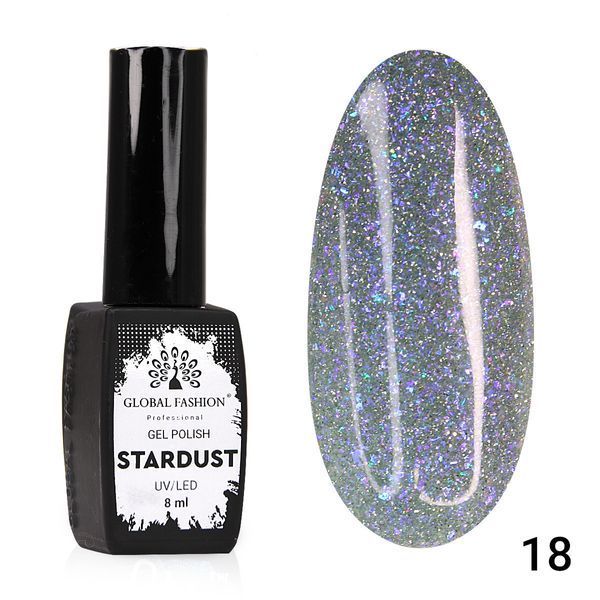 Світловідбиваючий гель-лак Stardust 018 Global Fashion, 8 мл 7347 фото