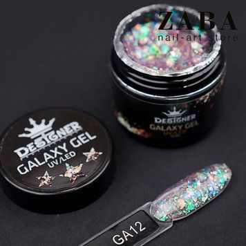 Designer Professional Galaxy Gel Глитерный гель GA-12, 10 мл 62327 фото
