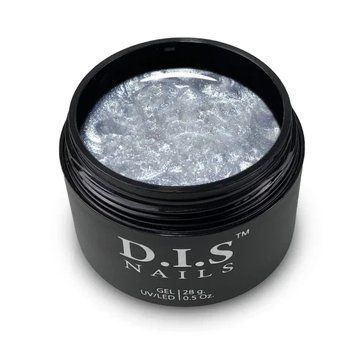 D.I.S Nails HARD SILVER & SHIMMER - камуфлюючий твердий гель із шимером 28 г 13238 фото