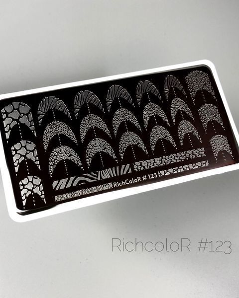 Пластина для стемпинга RichColor‑123 | анималистичные принты, френч, текстуры 25113 фото
