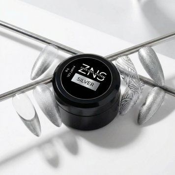 Гель-краска Zaba Nail system серебро 005, 5 г 1941 фото