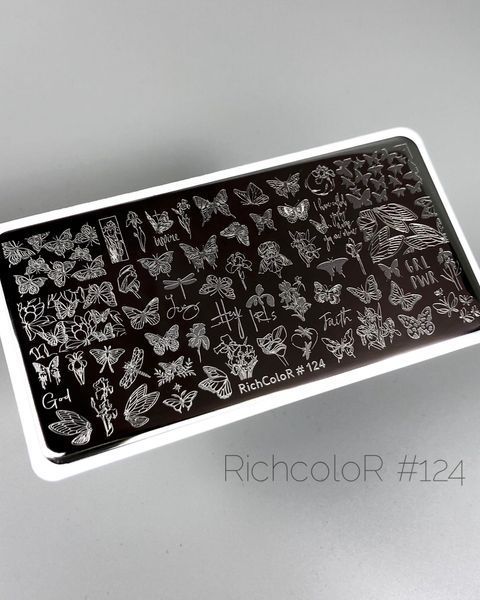 Пластина для стемпинга RichColor‑124 | бабочки, феи, вдохновение, цветочные мотивы 25114 фото