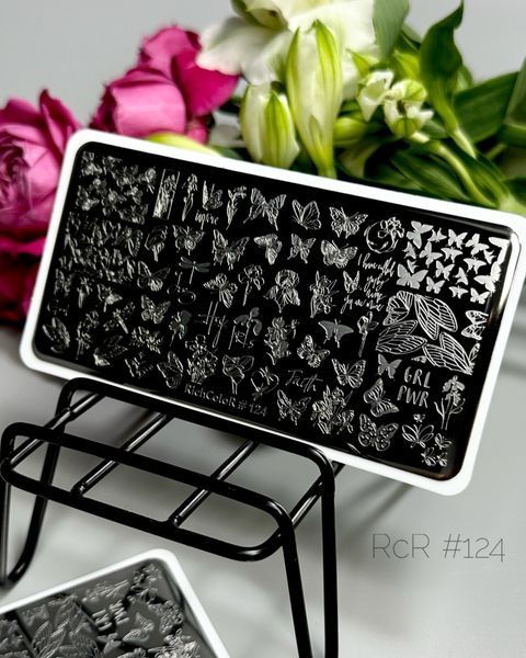 Пластина для стемпинга RichColor‑124 | бабочки, феи, вдохновение, цветочные мотивы 25114 фото