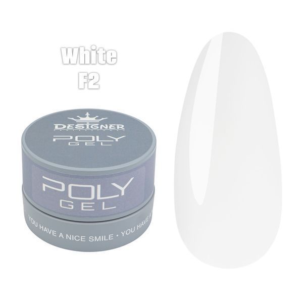 Полігель F2 - White - Designer Professional Polygel, 30 мл 62566 фото