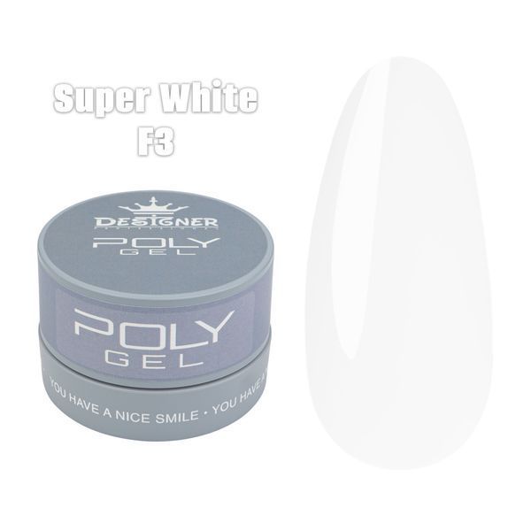 Полігель F3 - Super White - Designer Professional Polygel, 30 мл 62567 фото