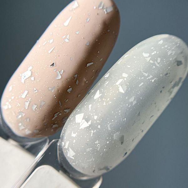 Матовый топ без липкого слоя с серебряными хлопьями Moon Full Leaf Silver, 8 мл 6643 фото
