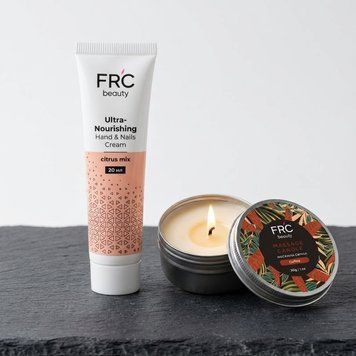 Масажна свічка Coffee та крем для рук та нігтів FRC Beauty Citrus Mix 20 мл 25079 фото