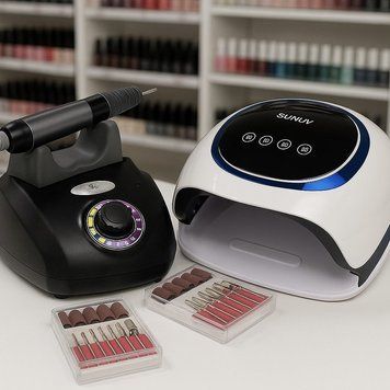 Набір для манікюру Фрезер Bee Nails BN-203 + Лампа SUN C1 Plus 150W 16801 фото