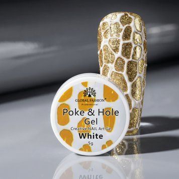 Креативный гель Poke&Hole White Global Fashion белый гель для кружевного эффекта, 5 мл 25126 фото