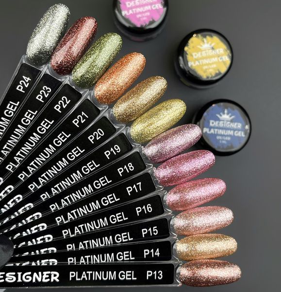 Гель з шиммером 003 Platinum Gel Designer Professional, 5 мл 62183 фото