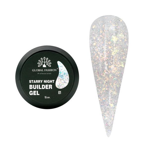 Гель для моделювання Starry Night 001 Global Fashion 15 г 11454 фото