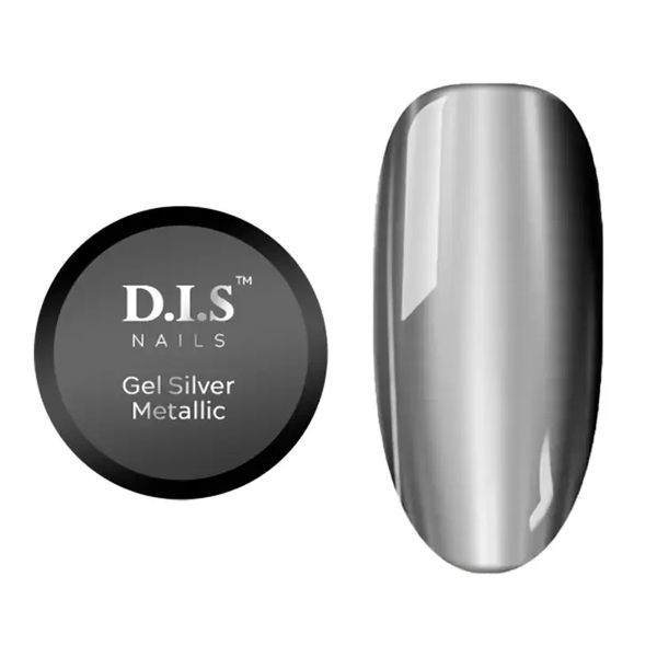D.I.S Nails Gel Metallic Silver - Гель-фарба Рідкий метал срібло, 5 г 22639 фото