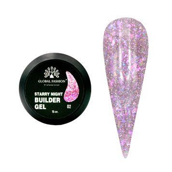 Гель для моделювання Starry Night 002 Global Fashion 15 г 11455 фото