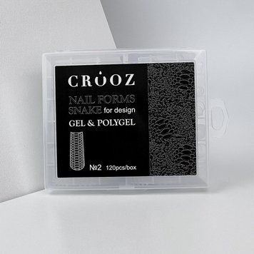 Верхні форми Crooz Nail Forms Snake For Design 02 квадрат із розміткою прозорі 120 шт. 100811 фото