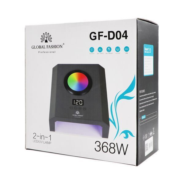 Лампа для нігтів Global Fashion GF-D04 368W, сіра 43417 фото