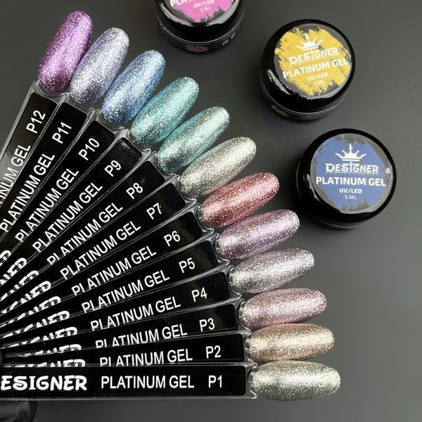 Гель з шиммером 008 Platinum Gel Designer Professional, 5 мл 62188 фото